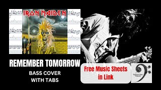 Remember Tomorrow by Iron Maiden  Bass Cover tablature amp notation included [upl. by Hayarahs664]