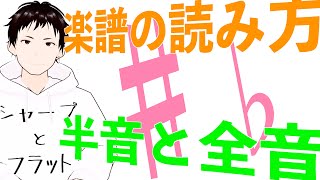 【楽譜の読み方講座】第５回 シャープとフラット 半音と全音 [upl. by Rancell]