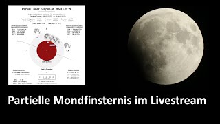 Partielle Mondfinsternis  Livestream  Eclipse of the Moon [upl. by Valente]