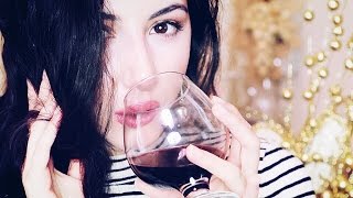 ASMR Drinking Wine Ear to Ear Whispering  My Christmas Presents [upl. by Freberg]