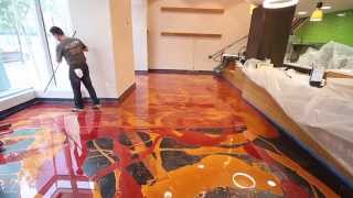 Learn to install metallic epoxy  Orange Gold amp Wine Red [upl. by Jann654]