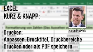 EXCEL Teil 11 Drucken Titel Wiederholen Seitenweise Druckbereich anpassen und als PDF speichern [upl. by Sarad]