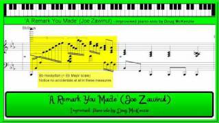 A Remark You Made Zawinul  jazz piano tutorial [upl. by Milicent]