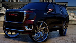 GMC YUKON XL ON 34S  GTA 5 MODS [upl. by Blunk]