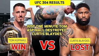 UFC 304 Results Tom Aspinall Calls Out Jon Jones After destroying Curtis Blaydes [upl. by Ahcatan]