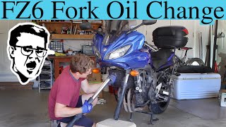 Yamaha FZ6 Fork Oil Replacement  How to [upl. by Atiluap]