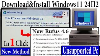 Download and Install Windows11 24h2 On Unsupported Pc  Install Windows11 Update Using Bootable Usb [upl. by Yendroc344]