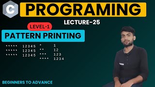 Pattern Printing in C 1  Problems on loop  star triangle  star rectangle  JayCodingClasses [upl. by Fredella]