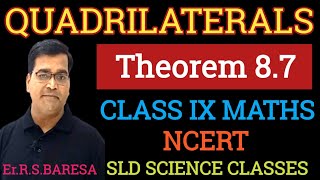 Class 9 Maths  Chapter 8  Quadrilaterals  Theorem 87  NCERT  CBSE  RBSE [upl. by Hassett]