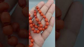 Natural CoralMarjan  Origin Italy coral gemstones gems gemstone gemstonejewelry strings [upl. by Morra]