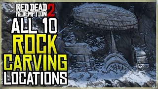 ALL 10 ROCK CARVINGS EXACT LOCATIONS  RED DEAD REDEMPTION 2 [upl. by Meingoldas]