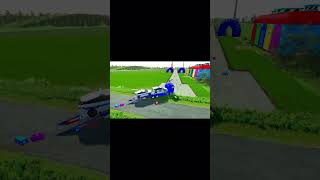 TRANSPORTING POLICE CAR TO GARAGE WITH BLUE RETRUCK  FS22 farmingsimulator22 fs22 fs22mods [upl. by Tadeo]