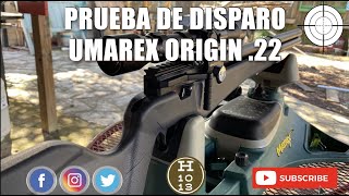 Disparando el rifle Umarex Origin calibre 22 en español [upl. by Jonme]