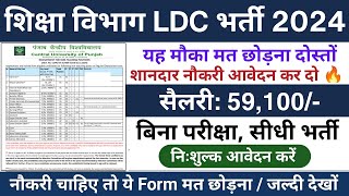 केंद्रीय विश्वविद्यालय LDC भर्ती न 2024 Central university recruitment 2024  new vacancy 2024 [upl. by Arahsit]