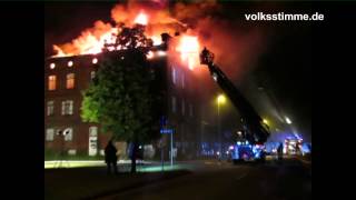 Großbrand in Tangermünde Meyersche Höfe in Flammen [upl. by Ayhdiv]