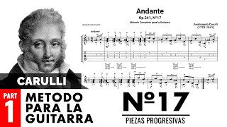 Ferdinando Carulli  Op241 Nº17 Andante Fa Mayor  Método Completo para la Guitarra [upl. by Ahsinirt619]