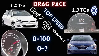 Renault Megane 4 13 Tce 140 Hp EDC VS Vw Golf 7 14 TSi 140 Hp Top Speed Hızlanma acceleration test [upl. by Yllim387]