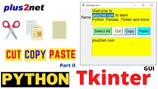 Tkinter select all data from text box and copy or cut to clipboard to paste in another text box [upl. by Nnyleve130]