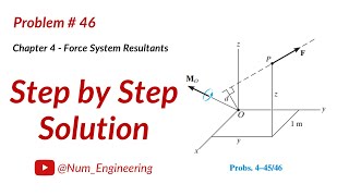 4–46 The force F  6i  8j  10k N creates a momentabout point O statics [upl. by Epilef]