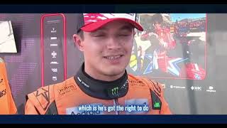 Lando Norris on quotbattle with Verstappen and getting penalizedquot at the PostRace Interview in COTA [upl. by Thurman]