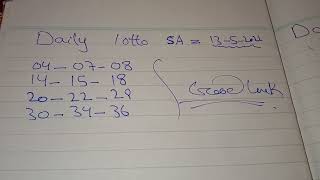 Daily Lotto SA 1352022 South Africa daily Lottery daily lotto Prediction [upl. by Stickney]