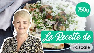 Recette des escalopes de poulet à la crème et champignons  750g [upl. by Aihsi]