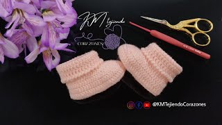 Zapatitos Para Bebé de 0 a 3 Meses Tejido a Crochet [upl. by Jona]