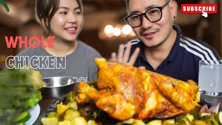 Mukbang whole chicken  Naga Mukbang food mukbang northeastindia [upl. by Atirehc]