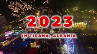 NEW YEARS EVE IN TIRANA ALBANIA  FIREWORKS SHOW  4K FPV [upl. by Ponce]