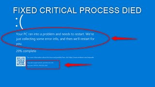 How to Fix Critical Process Died Blue Screen Error on Windows 10 amp11 [upl. by Landes233]