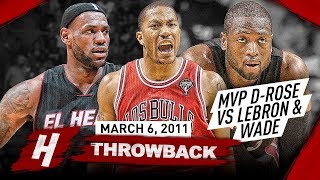 The Game that MVP Derrick Rose COMPLETELY DESTROYED LeBron James amp Dwyane Wade 20110306  EPIC [upl. by Gnen479]