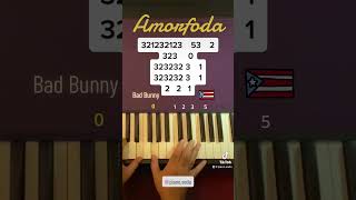 ‘Amorfoda’ de Bad Bunny Piano cover y tutorial amorfoda badbunny pianocover pianotutorial [upl. by Lucie616]