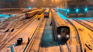 12 AM CONCOURSE YARD SNOW ACTION PART 2 • JANUARY 2024 • NYC SUBWAY [upl. by Connell]