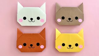 折り紙 簡単 可愛い 猫 折り方 Origami Easy Cute Cat ネコ 動物 Paper Craft DIY 종이접기 고양이 折纸 ОРИГАМИ КОТИК ИЗ БУМАГИ [upl. by Sabian]