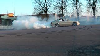 Straight Piped Mercedes E420 CDI Burnout [upl. by Adilem185]