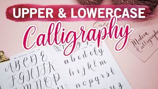 How to write MODERN CALLIGRAPHY in UpperCase amp LowerCase with Worksheet [upl. by Chloras]