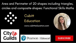 Perimeter and Area of 2D shape triangles circles and composite shapes for Functional Skills Maths [upl. by Nadruoj]