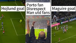 Porto fans disrespect goal celebration  Bruno red card  Harry Maguire last moment goal [upl. by Inoliel]