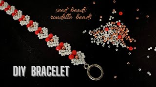 seed beads and rondelle beads bracelet How to make beads bracelets TUTORIAL for beginners [upl. by Metah]