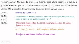 Termomecanica Na aula da professora Liliane cada aluno resolveu e avaliou a questão elaborada por [upl. by Yl250]