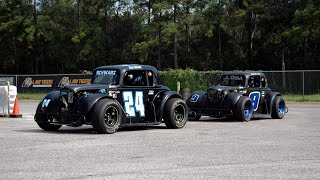 Evan Schwarz 24 Legends Onboard  HMP Oval Track Feature Race 9724 [upl. by Covell]