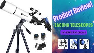 EACONN Telescopes for Adults Astronomy 80mm Aperture 600mm Refractor Telescope for Kids amp Beginners [upl. by Nahtnaoj]