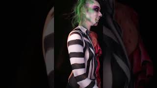 BEETLEJUICE MAKEUP cosplaymakeup beetlejuice makeup cosplay makeupartist [upl. by Jecon803]