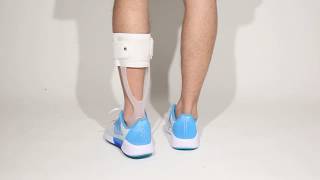 How To Put On Drop Foot Brace  AFO Leaf Spring Splint  Orthomen [upl. by Gail]