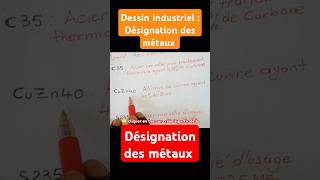 Désignation des métaux matériaux dessin technique dessin industriel indiamaroo movies [upl. by Drhacir]