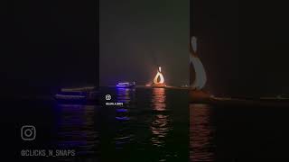 Qatar FIFA world club 2022 emblem dhowcruise boat ride doha corniche qatar night [upl. by Adnarb263]