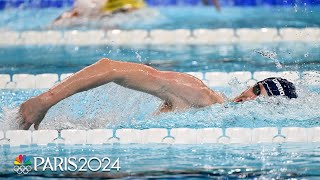 Lukas Maertens NEARLY breaks 15yearold WR in mens 400m freestyle  Paris Olympics  NBC Sports [upl. by Dranyam]