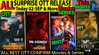 Today SURPRISE OTT Release 2SEP amp NEW Hindi Movies WebSeries Suriyas Stree2 Roundup2024Hindi [upl. by Etteuqram]