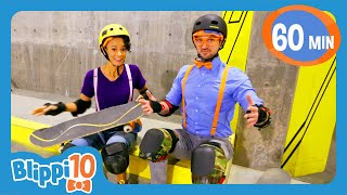 Skate Park Fun with Meekah  Blippi  Shows for Kids  Explore With Me [upl. by Eetsim945]