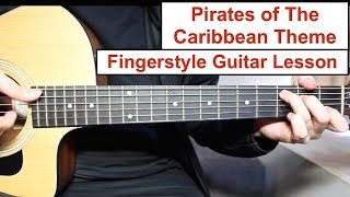 Pirates of the Caribbean Theme  Fingerstyle Guitar Lesson Tutorial How to play Fingerstyle [upl. by Lina]